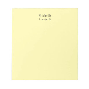 Cream Colour Professional Unique Classic Your Name Notepad