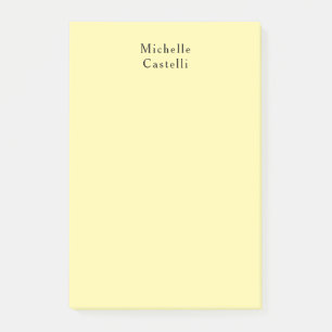 Cream Colour Professional Unique Classic Your Name Post-it Notes