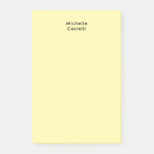Cream Colour Professional Unique Classic Your Name Post-it Notes