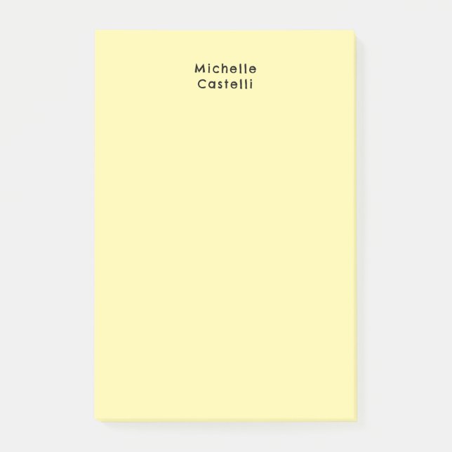 Cream Colour Professional Unique Classic Your Name Post-it Notes (Front)