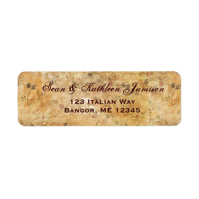 Cream coloured flower address labels (Front)