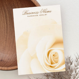 Cream coloured rose elegant earring display cards