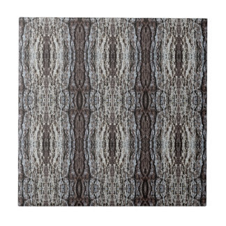 Cream Cookie Tree Bark Patterned 4.25 Square Tile