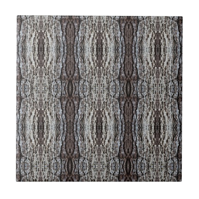 Cream Cookie Tree Bark Patterned 4.25 Square Tile (Front)