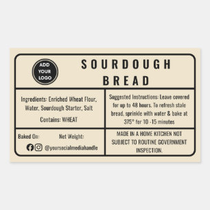 Cream Cottage Law Bakery Sourdough Bread Label