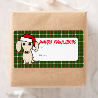 Cream Dachshund Cute Christmas To From Gift Label