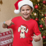 Cream Dachshund Cute Santa Dog Christmas T-Shirt<br><div class="desc">Spread some Christmas cheer with this adorable dachshund holiday t-shirt! The shirt features an illustration of an English cream wiener dog wearing a festive Santa hat. This cheerful Christmas weenie dog will put a smile on any dachshund lover's face. This comfortable t-shirt is perfect for any holiday celebration. Wear it...</div>