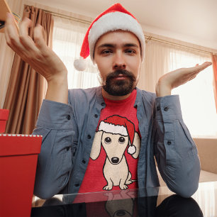 Cream Dachshund Cute Santa Dog Christmas T-Shirt
