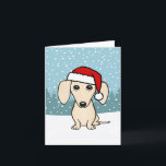 Cream Dachshund Santa Wiener Dog Christmas Holiday Card<br><div class="desc">This adorable Christmas card is perfect for English cream dachshund lovers! The hand-drawn image of the festive and loveable wiener dog wearing a Santa hat captures the playful spirit of the holidays. Customise the inside with your own thoughtful sentiments to help spread joy to everyone on your list this season....</div>