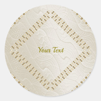 Cream Decorative Classic Round Sticker