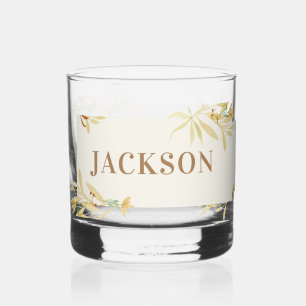 Cream Decorative Frame with  Name Whiskey Glass