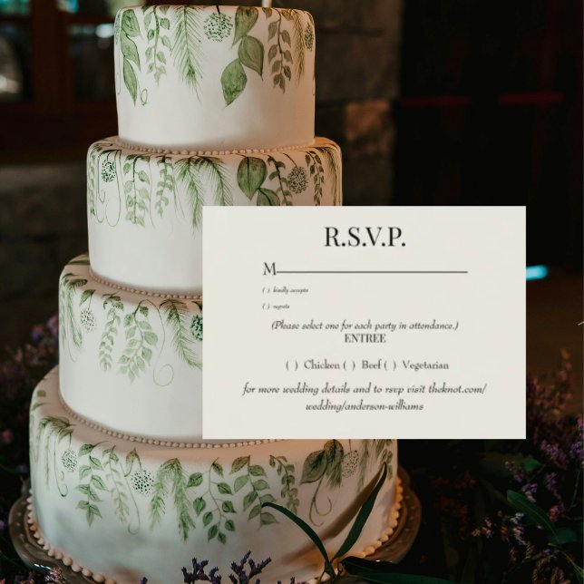 Cream Dinner Options Wedding RSVP Enclosure Card (Creator Uploaded)