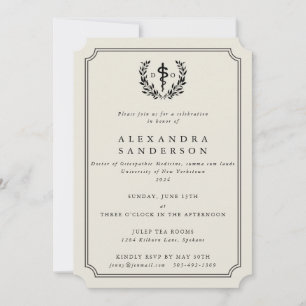 Cream Doctor of Osteopathic Medicine Graduation Invitation