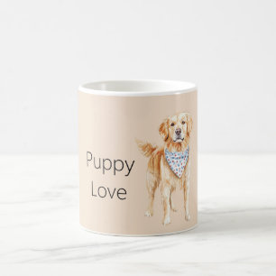 Cream Dog Puppy Love Coffee Mug