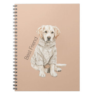 Cream Dog Sweater Best Friend Notebook