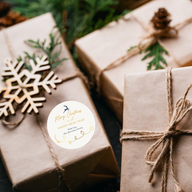 Cream Doodle Stars Merry Christmas Holiday Sticker (Cream Doodle Stars Merry Christmas Holiday Sticker)