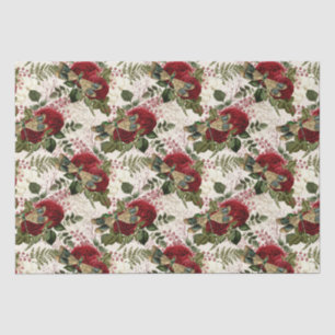 Cream Dragonflies and Roses  Tissue Paper