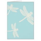 Cream Dragonflies on Teal Blue Background