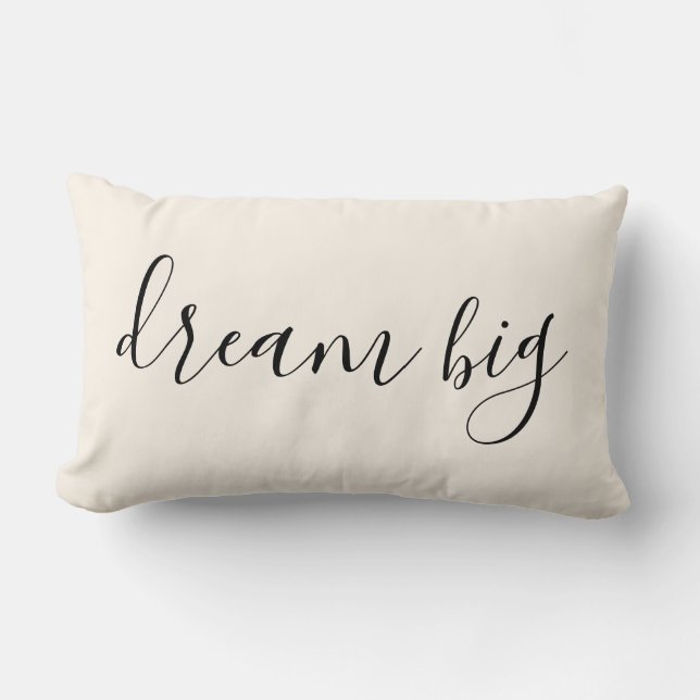 Cream| Dream Big Quote Lumbar Cushion (Front)