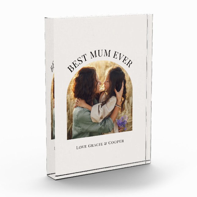 Cream elegant arch photo typography best mum (Left)