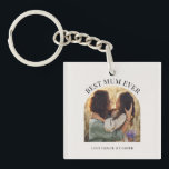 Cream elegant arch photo typography best mum key ring<br><div class="desc">Best Mum ever arch photo Mothers day,  Birthday,  anniversary,  Christmas gift home decor keychain. Modern girly elegant natural cream and black colorway.</div>