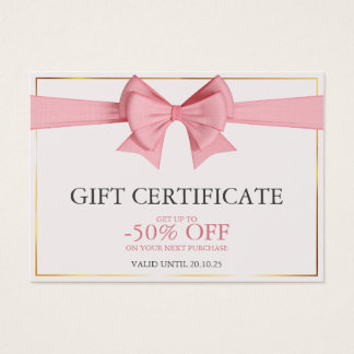 Cream Elegant Business Gift Certificate