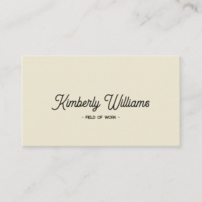 Cream | Elegant Minimalist – Custom Name & QR Code Business Card (Front)