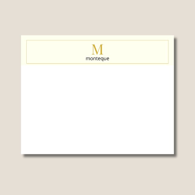 Cream Elegant Serif Personalized Monogram Card (Creator Uploaded)