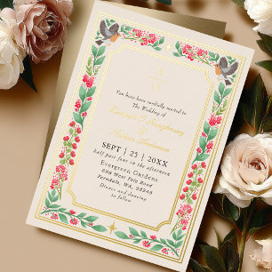 Cream Enchanting Botanical Floral Garden Wedding
