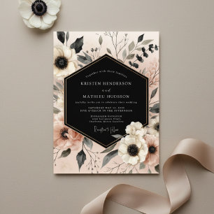 Cream Ethereal Bloom Wedding Invitation