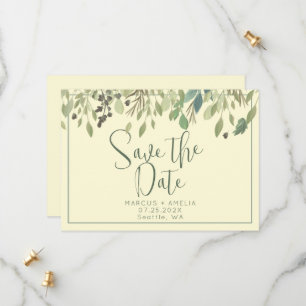 Cream & Eucalyptus Save The Date QR Code