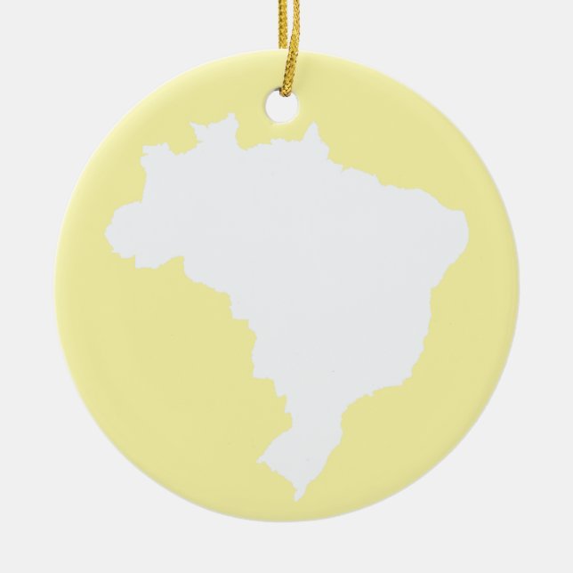 Cream Festive Brazil at Emporio Moffa Ceramic Tree Decoration (Front)