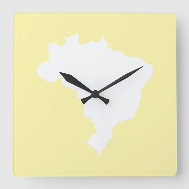Cream Festive Brazil at Emporio Moffa Square Wall Clock (Front)