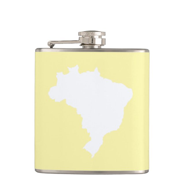 Cream Festive Brazil Hip Flask (Front)