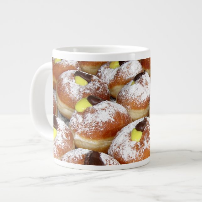 Cream Filled Sufganiyot Large Coffee Mug (Front Left)