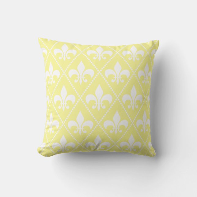 Cream Fleur de Lis Cushion (Front)