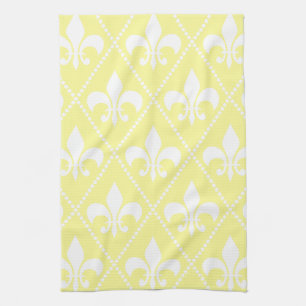 Cream Fleur de Lis Tea Towel