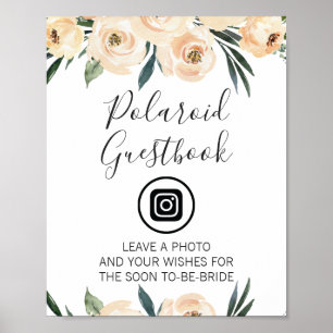 Cream Floral Editable Image Bridal Shower Sign