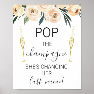 Cream Floral Glasses Bridal Shower Sign