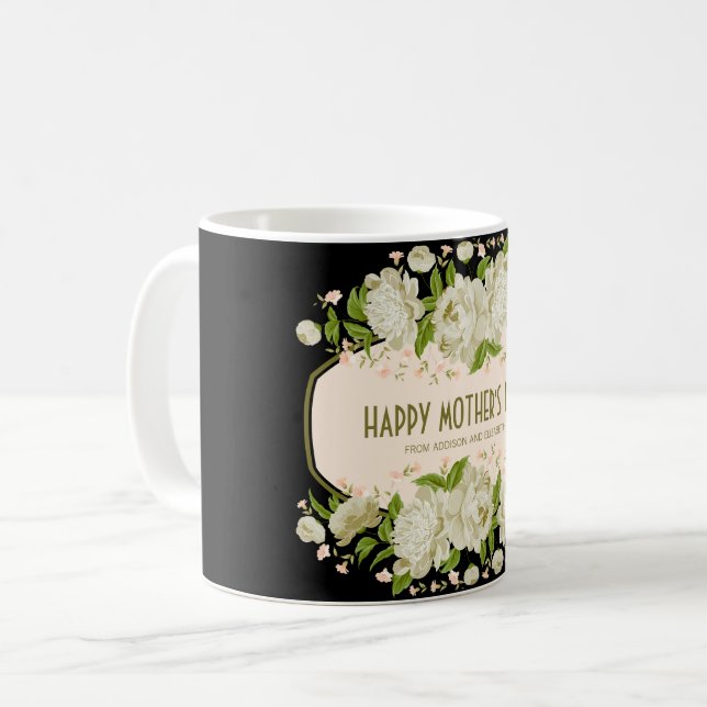 Cream Floral Happy Mother's Day Mug (Front Left)