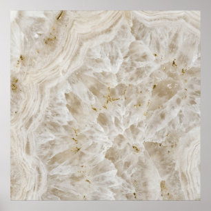 Cream Floral Marble Poster