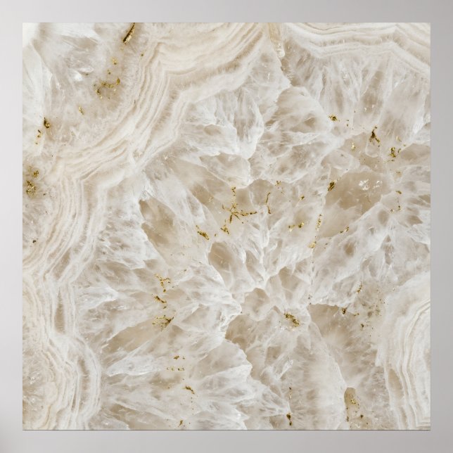 Cream Floral Marble Poster (Front)
