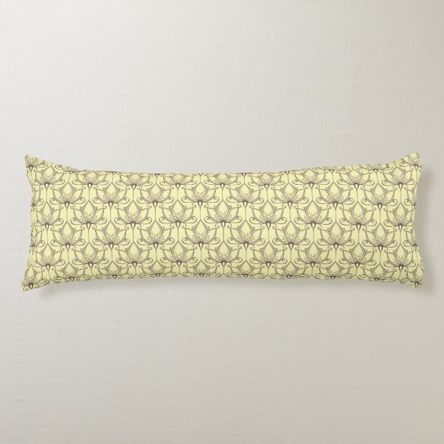 Cream Floral Pattern Body Cushion (Front)