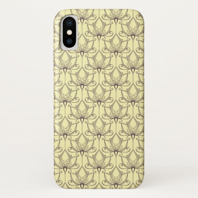 Cream Floral Pattern Case-Mate iPhone Case (Back)
