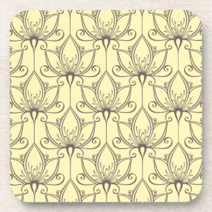 Cream Floral Pattern Coaster
