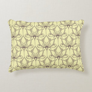 Cream Floral Pattern Decorative Cushion