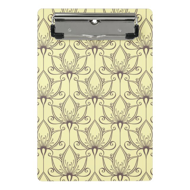 Cream Floral Pattern Mini Clipboard (Front)