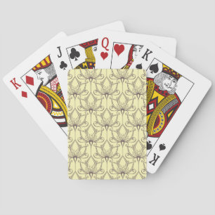 Cream Floral Pattern Playing Cards