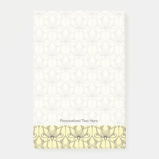 Cream Floral Pattern Post-it Notes (Front)