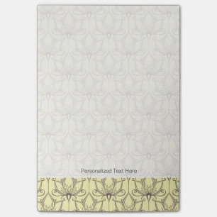 Cream Floral Pattern Post-it Notes